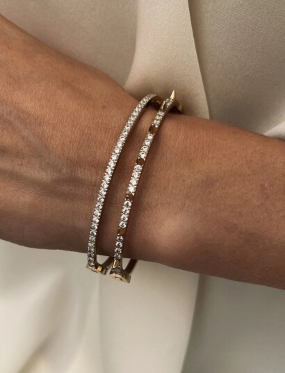 Bud to rose Crown Spike Bracelet Black/Gold Gold Bud to rose Crown Spike Bracelet Black/Gold Gold