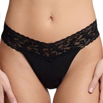 Hanky Panky Truser Supima Cotton Original Rise Thong Svart One Size Dame