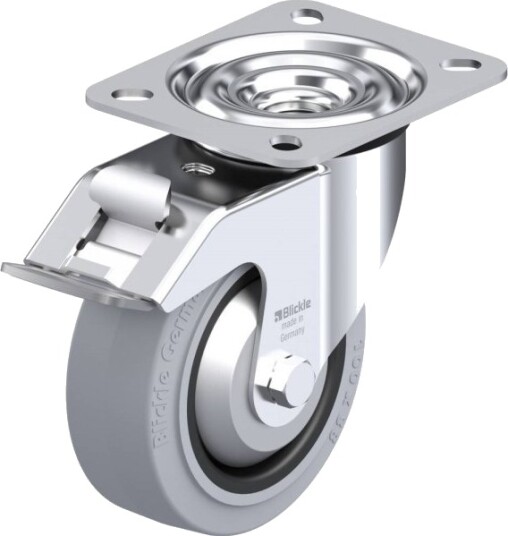 Blickle Styrehjul Med Bremse Le-Poev 100Kad-Fi-Sg-Fa, Hjuldiameter 100 Mm, Bæreevne Maks. 150 Kg, 1 Stk