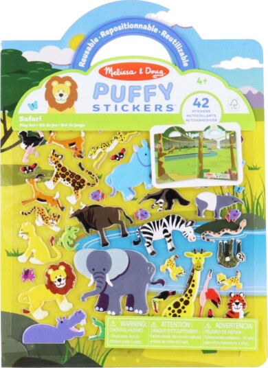 Melissa & Doug Reusable Puffy Stickers Safari
