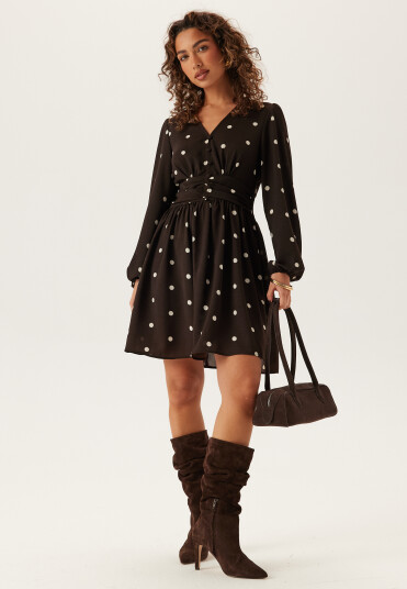 Bubbleroom V neck Button Short Dress Bubbleroom V neck Button Short Dress