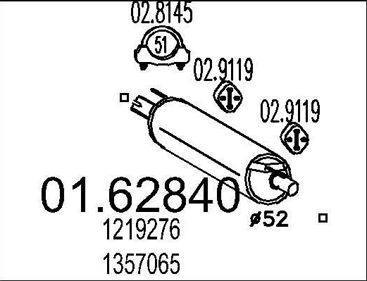 Bakre eksospotte MTS 01.62840
