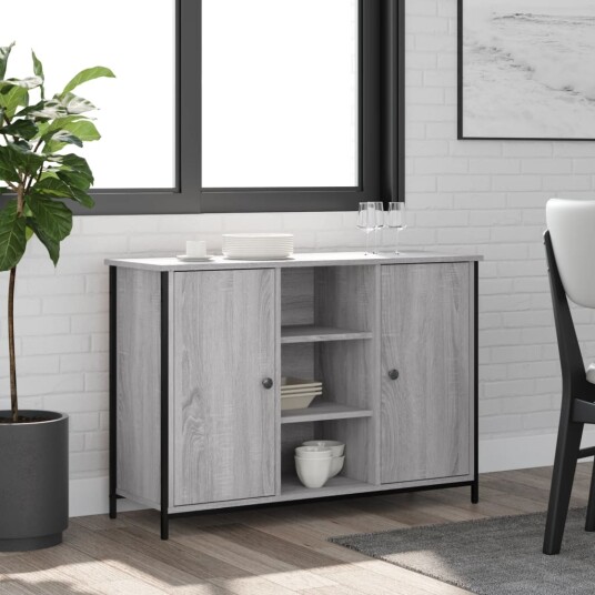 vidaXL Skjenk grå sonoma 100x35x70 cm konstruert tre vidaXL Skjenk grå sonoma 100x35x70 cm konstruert tre