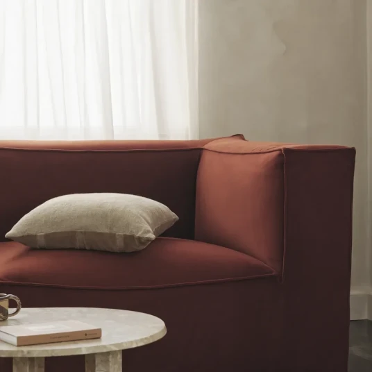 Ferm Living Catena Sofa Armrest Right S401 Rich Velvet   21 Rust