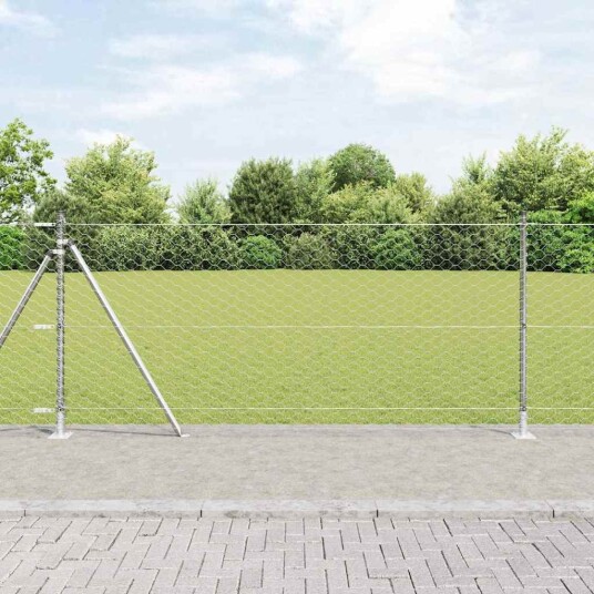 Gjerde med innlegg. sølv 0.8 x 10 m PVC belagt stål