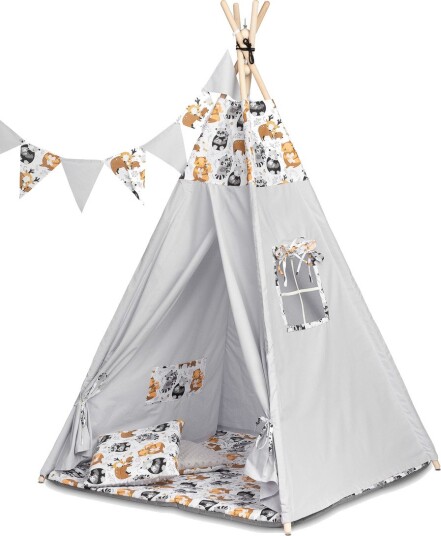 Toyz Tipi Leketelt Vaskebjørn 104x104x164 cm Grå