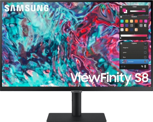 Samsung ViewFinity S8 27" 4K UHD LED-skjerm med justerbar høyde, Svart Samsung ViewFinity S8 27" 4K UHD LED-skjerm med justerbar høyde, Svart