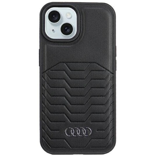 Audi Synthetic Leather Magsafe Etui for iPhone 15 Plus / 14 Plus 6.7" - Svart