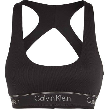 Calvin Klein BH Sport Ribbed Medium Impact Sport Bra Svart polyester Medium Dame