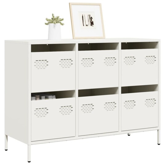 Skjenk hvit 101,5x39x73,5 cm kaldvalset stål 8721102930249