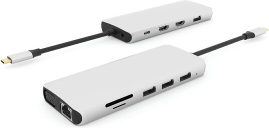 eSTUFF 12 i 1 Triple Display Mobil USB C Hub for PC og nettbrett 1 Stykk SEN W125805000