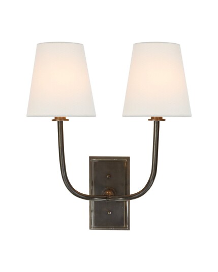 Hulton vägglampa dubbel brons Hulton vägglampa dubbel brons