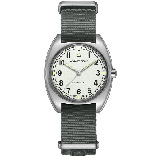 Hamilton Dameklokke H76419951 Khaki Aviation Hvit/Lær Ø33 mm