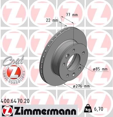 Bremseskive ZIMMERMANN 400.6470.20