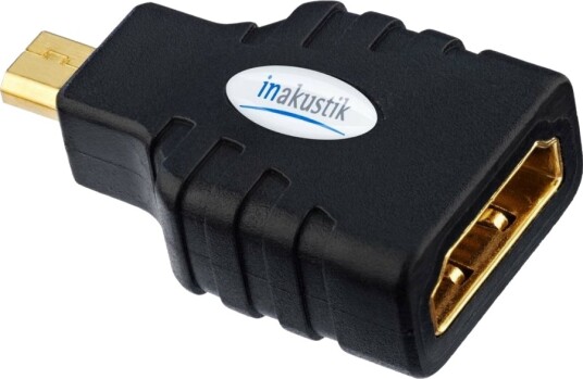 In Akustik Premium Hdmi Micro Adapter Hdmi Adapter Hdmi Hunn Til 19 Pin Micro Hdmi Type D Hann Svart