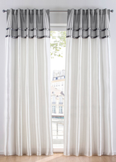 bonprix Gardin med glitterstriper (1-pack) 1 (H/B: 145/140 cm),2 (H/B: 175/140 cm),3 (H/B: 225/140 cm),4 (H/B: 245/140 cm) grå