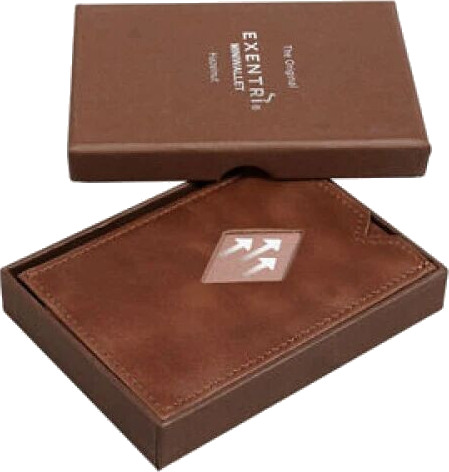 Exentri Mini lommebok med logo Brun Exentri Mini lommebok med logo Brun