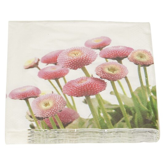 Serviett pink sunflower 20pk Original
