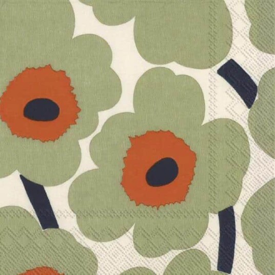 Marimekko servietter Lunsj Unikko Cream Orange