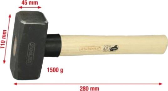 Ks Tools Slegge 28 cm i Stål for Håndverktøy - 1,6 kg