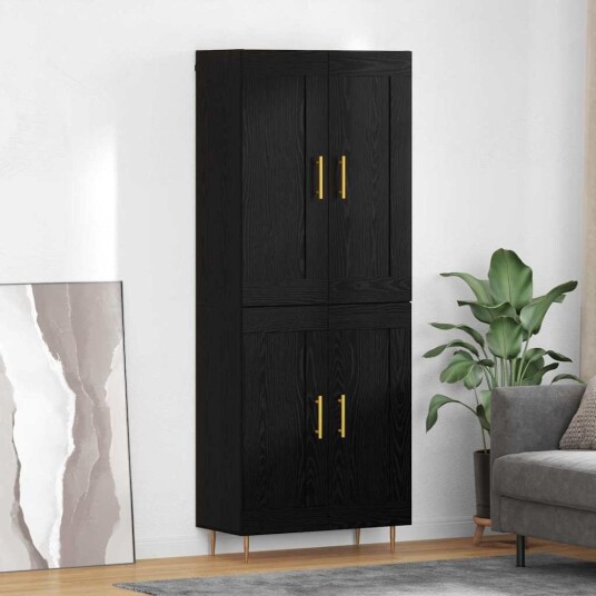  Høyskap Svart Eik 69,5 x 34 x 180 cm Konstruert tre