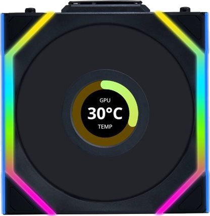 Lian Li Uni Fan SL 120mm Kabinettvifte med LCD - Svart Lian Li Uni Fan SL 120mm Kabinettvifte med LCD - Svart