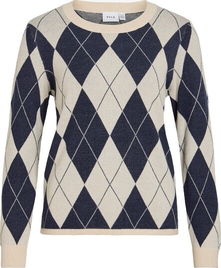 Vila Genser Vitif O Neck L/S Knit Pullover Brun