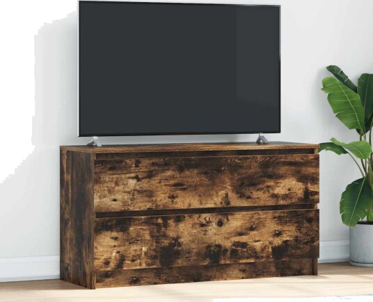 TV benk røkt eik 100x35x54 cm konstruert tre