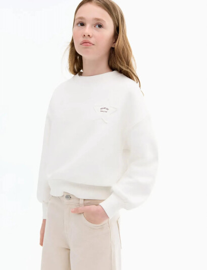 Mango Sweatshirt With Embroidered Star - White - 5-6