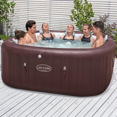 Lay-Z-Spa Maldives HydroJet Pro 7 Burgundy 201x201x80cm Oppblåsbart Bestway Lay Z Spa Boblebad