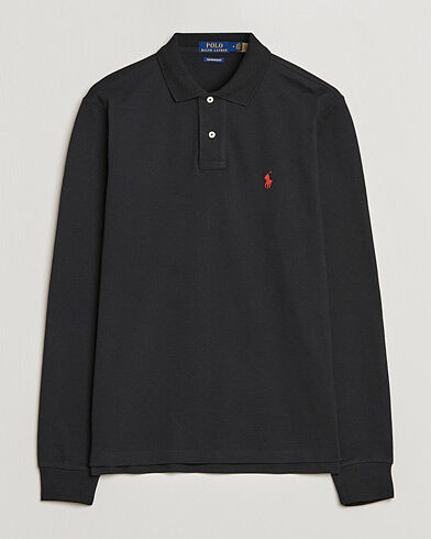 Polo Ralph Lauren Custom Slim Fit Long Sleeve Polo Polo Black