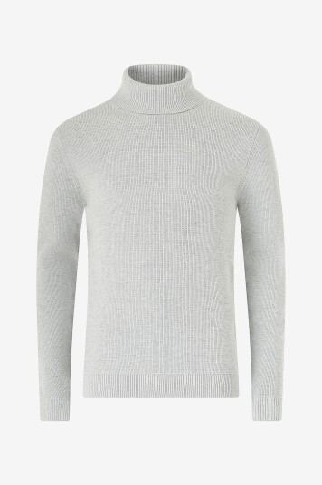 Selected Homme Pullover slhDane LS Knit Structure Roll Neck Grå
