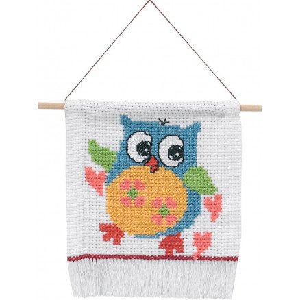 Permin Broderi Aida til sett Ugle 16x18cm
