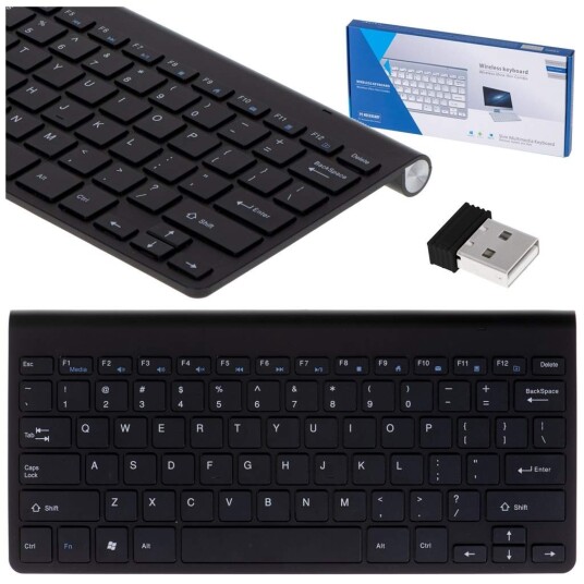 Trådløst kompakt tastatur svart USB 10m IKA KX5112 Trådløst kompakt tastatur svart USB 10m IKA KX5112