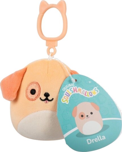 Squishmallows Nøkkelring Kosedyr 9 cm Hunden Drella Squishmallows Nøkkelring Kosedyr 9 cm Hunden Drella