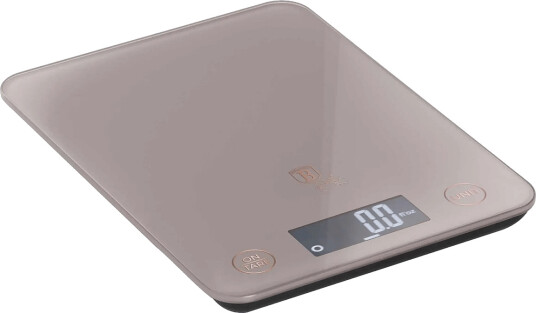 Berlingerhaus Digital Glass Kitchen Scale Capacity 5 Kg Taupe   Grey   19.5X14.5CM|5KG
