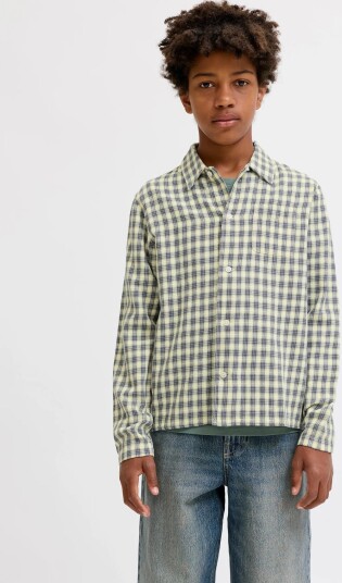 Jack & Jones Jorsavona Austin Dobby Shirt Ls Styd Jnr Green 128