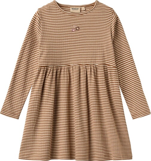 Wheat Kjole Rib Sessa Varm hassel Stripe Wheat 8 år (128) Kjole Brun Hvit