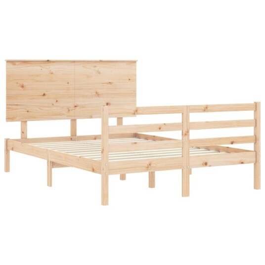 vidaXL Sengeramme med hodegavl 140x190 cm heltre 8720845403713