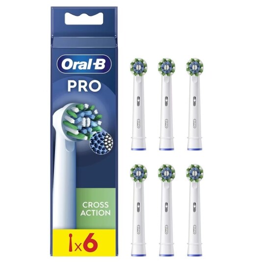 Braun Oral-B CrossAction 6 stykker Hvit 3 måneder Oral-B Boks Braun Oral-B CrossAction 6 stykker Hvit 3 måneder Oral-B Boks