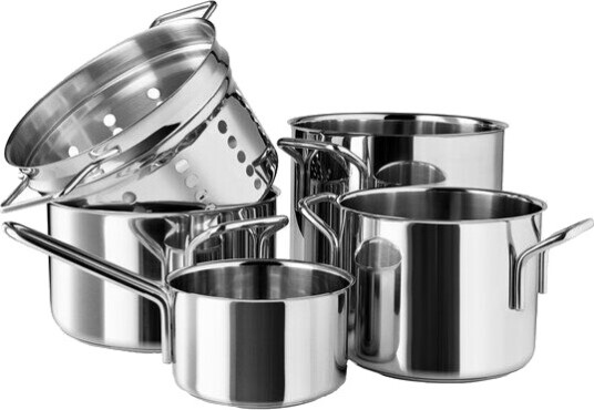 Eva Trio Stainless Steel grytesett 5 deler Eva Trio Stainless Steel grytesett 5 deler