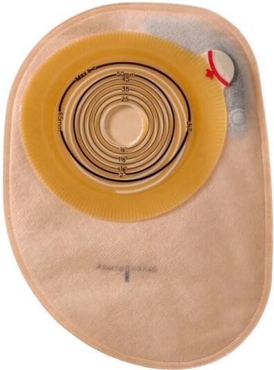 Coloplast Assura Assura pluss 1 delt lukket pose 12170 Str maxi Flat festeplate Oppklippbar 20 75 mm Hudfarget 30 stk.