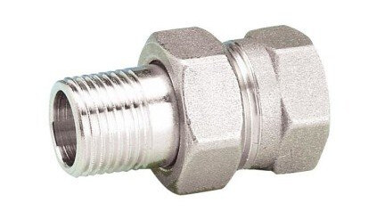Radiatorforskruning rettløpende matt krom 1/2"