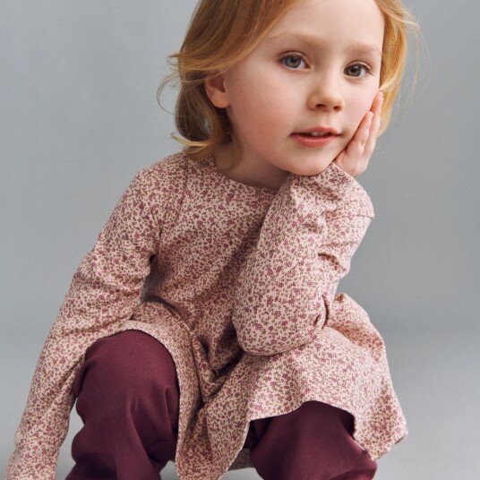 Wheat Jersey Dress L/S Sessa Pink 140 Wheat Jersey Dress L/S Sessa Pink 140