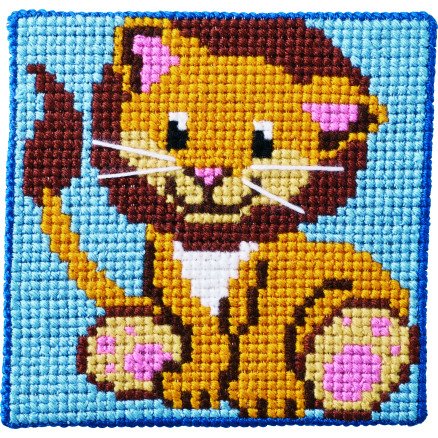 Permin Broderisett Barnestråløve 25x25cm