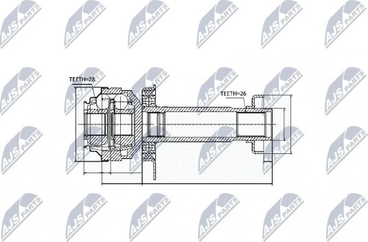 Nty Drivknute drivaksel NTY NPW VW 007