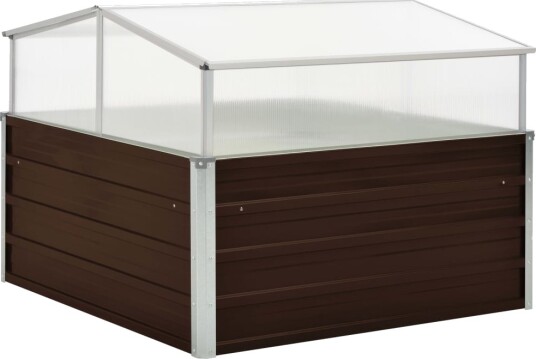 vidaXL Drivhus brun 100x100x85 cm galvanisert stål