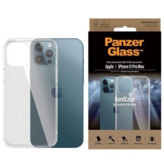 PanzerGlass Hardcase Transparent til iPhone 12 Pro Max - Antibakteriell, Militærgrad Sertifisert