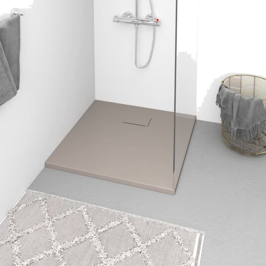 vidaXL Dusjbrett SMC brun 90x90 cm