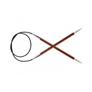 KnitPro Zing Rundpinde Messing 150cm 5,50mm / 59in US9 Sienna